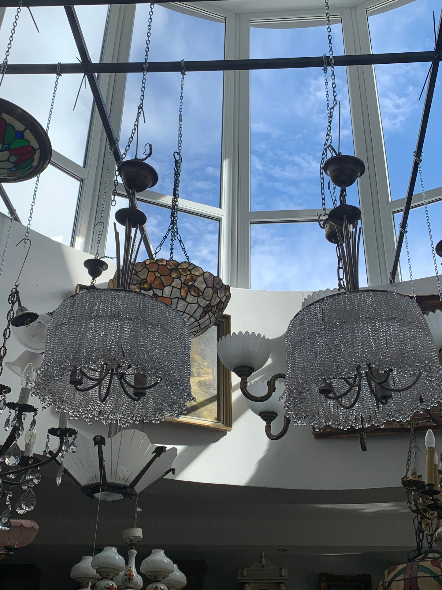 Lampy sufitowe z koralików Vintage  2 szt.  komplet