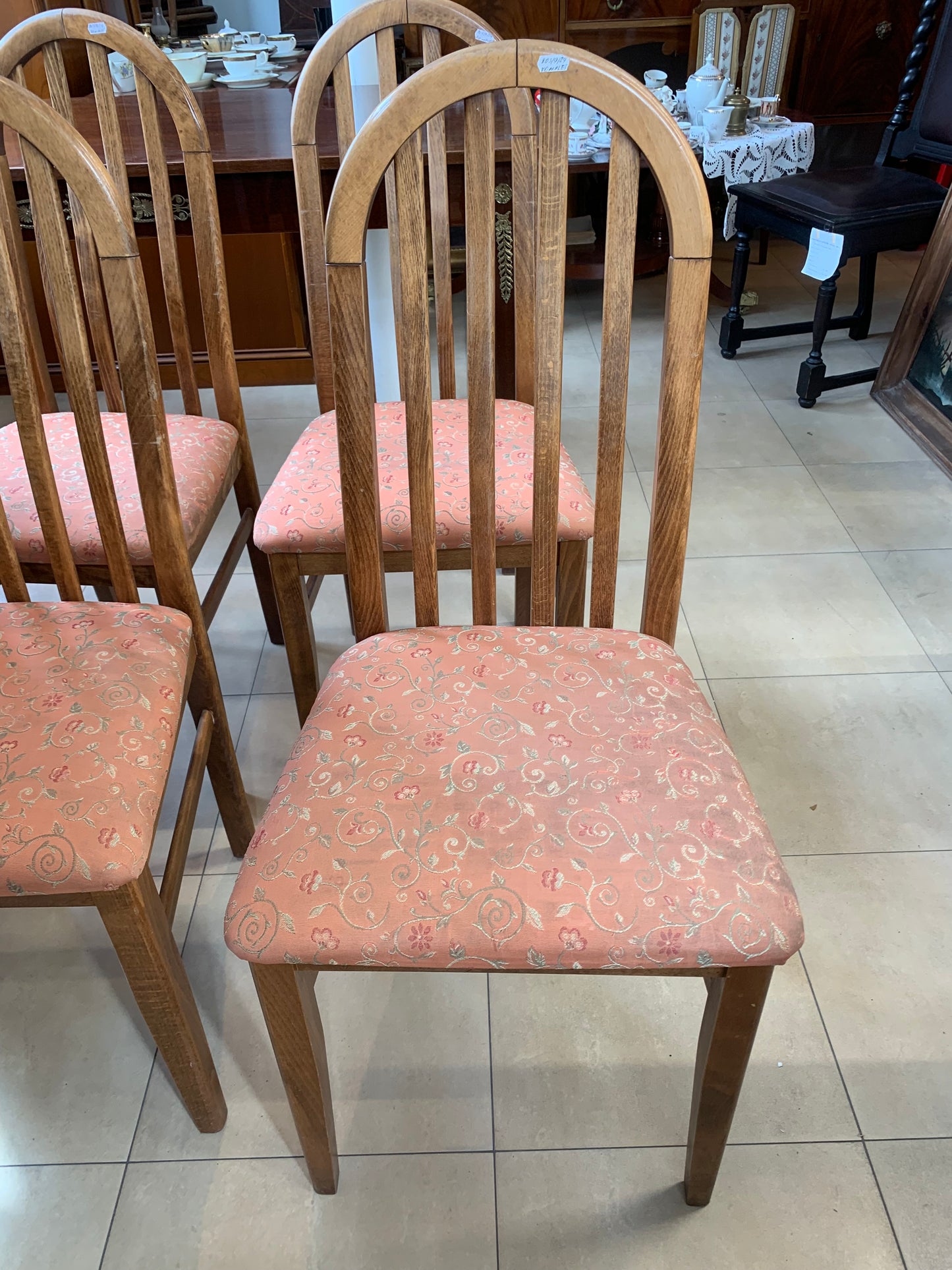 Krzesła dębowe, tapicerowane komplet 4 szt.