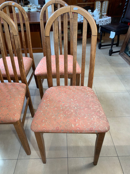 Krzesła dębowe, tapicerowane komplet 4 szt.