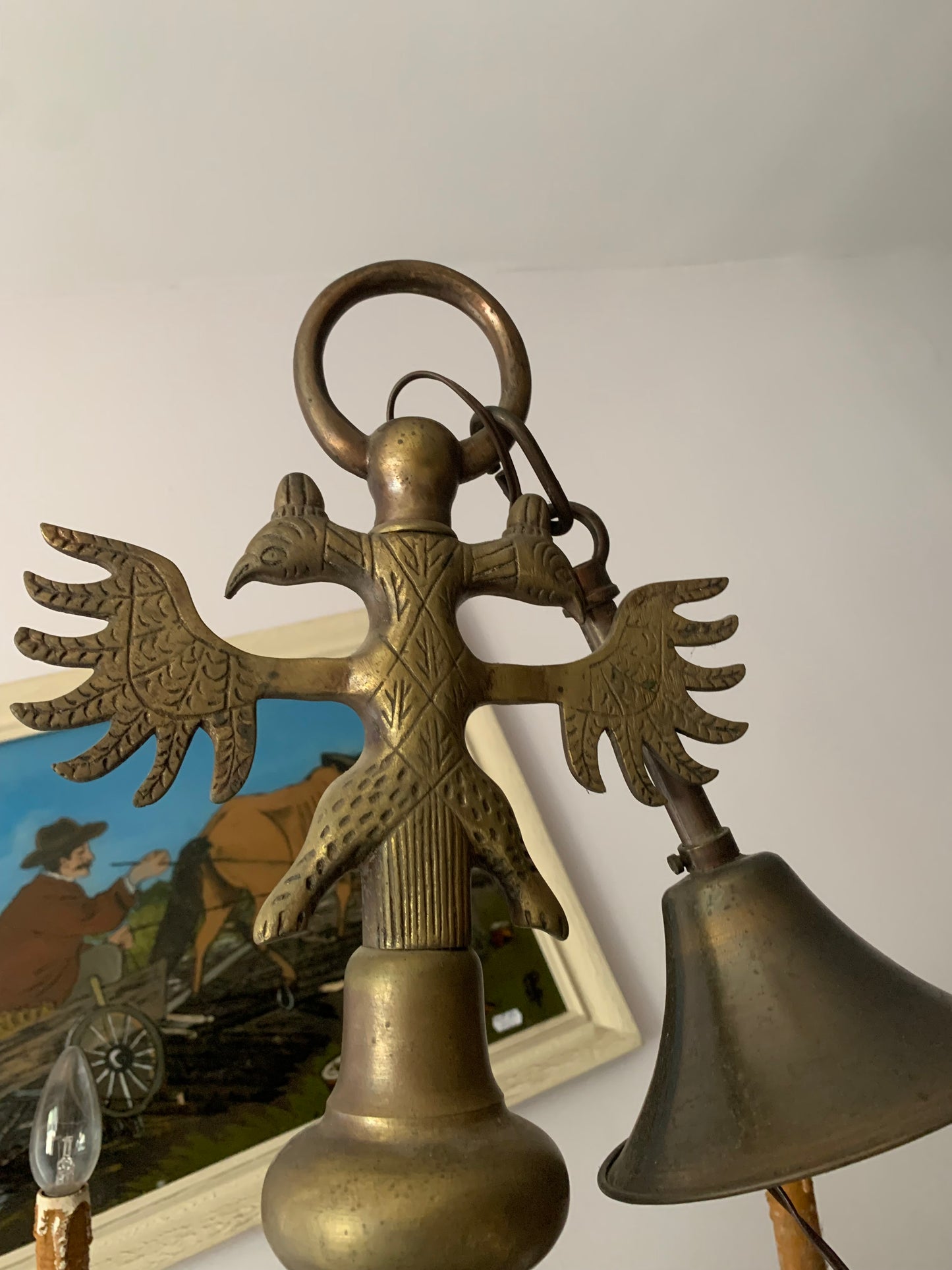 Żyrandol brąz, 6-ramienny, orzeł 2-głowy
