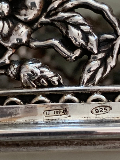 Puzderko secesja srebro 925, lata 20-te, punca gwiazda, 684 FI, 52,48 g