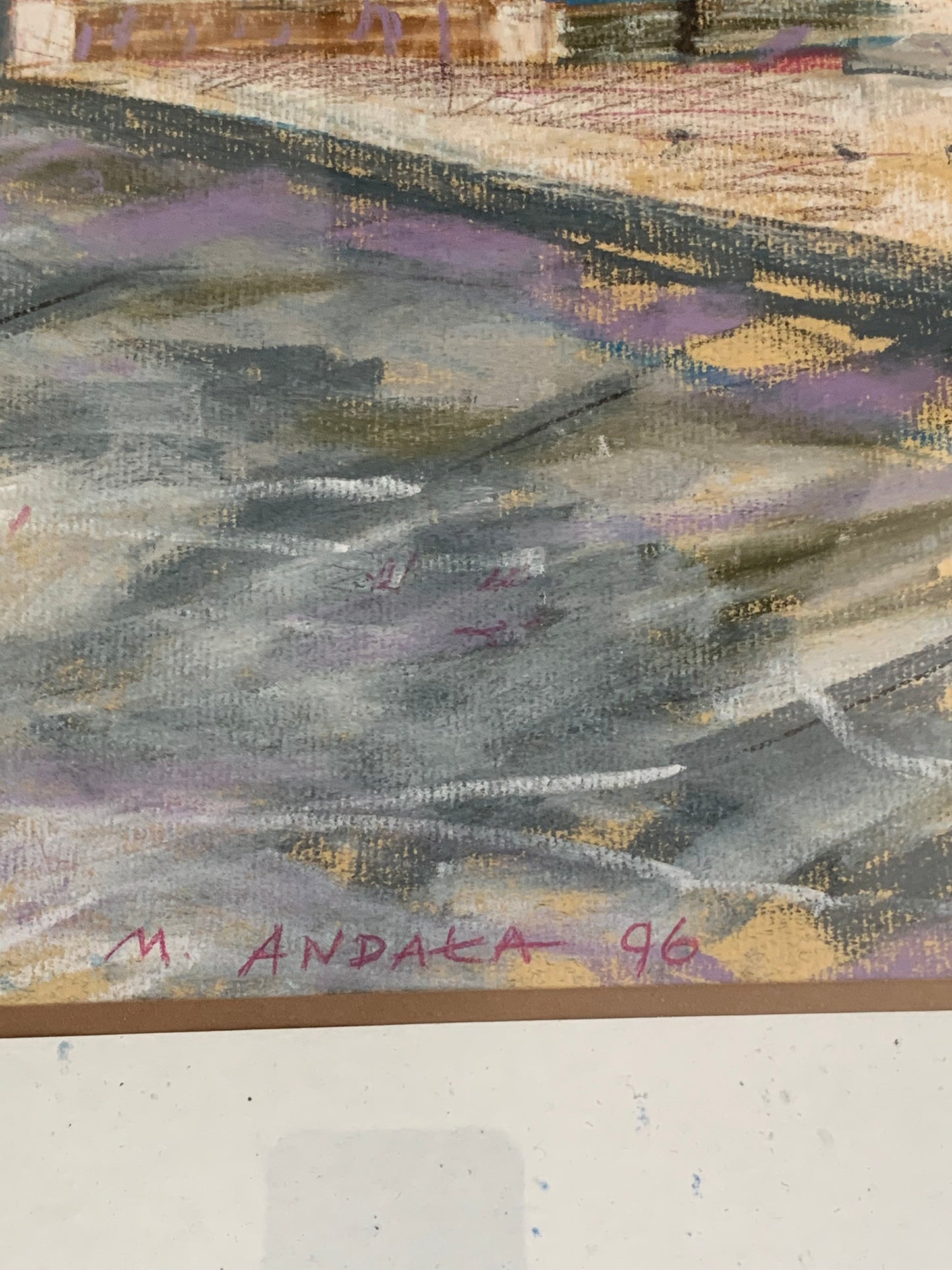 Obraz pastel  M. Andała "Żyrzyn - widok na klasycystyczny kościół" 1996 r.
