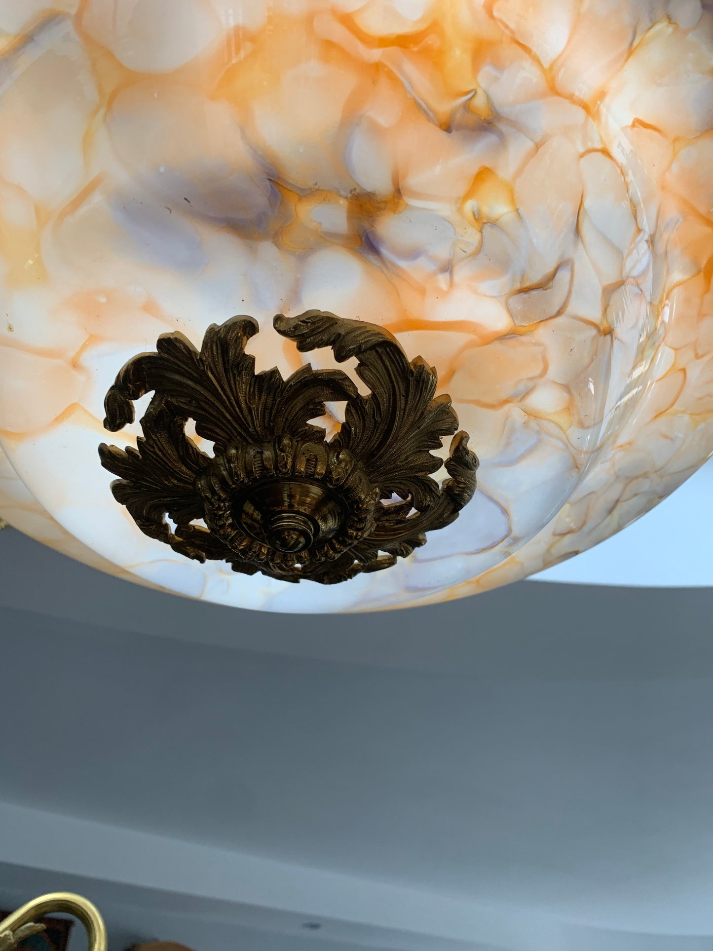 Lampa, ampla szkło marmurkowe francuskie art deco