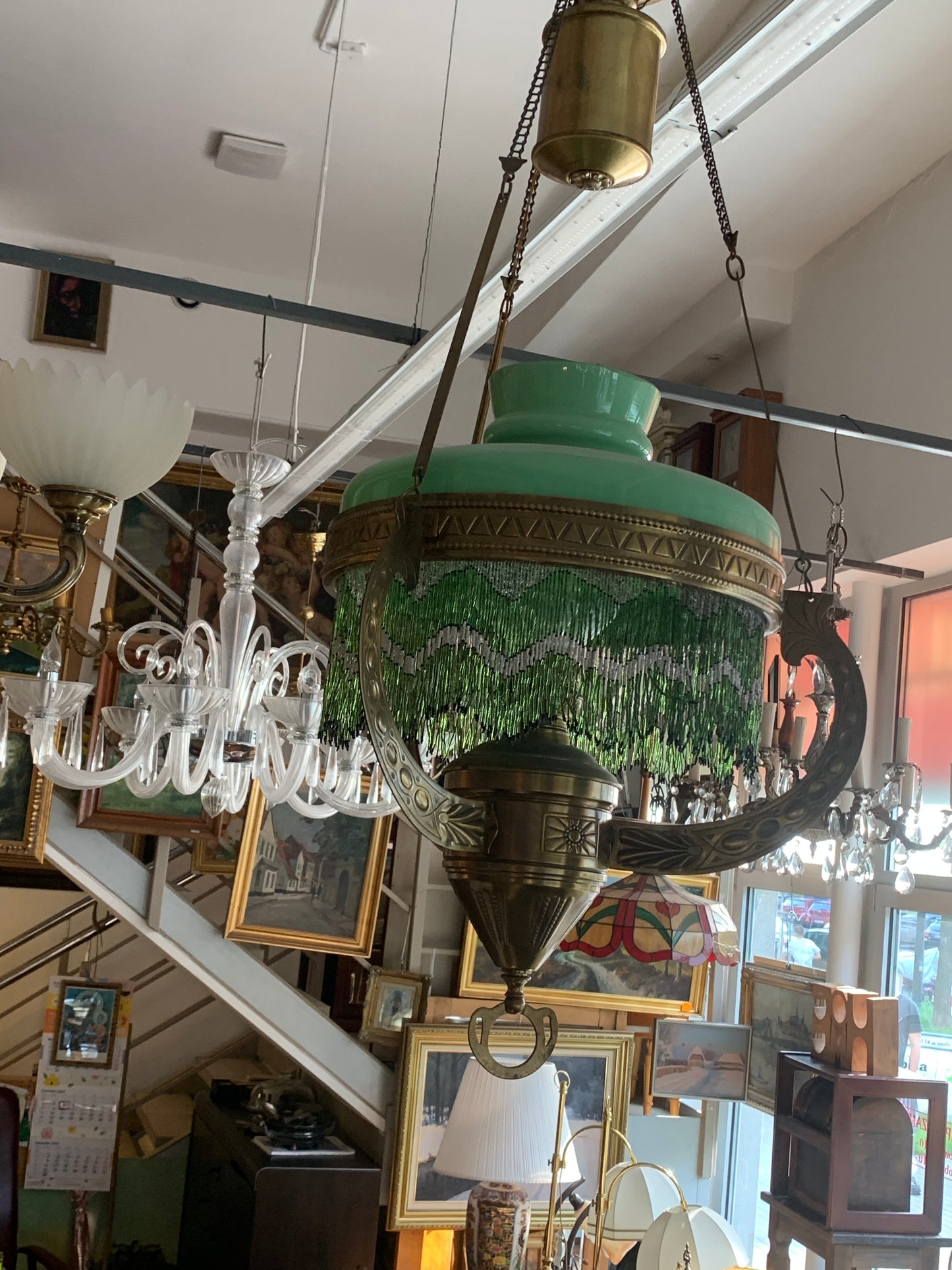 Lampa antyczna, naftowa, XIX wiek