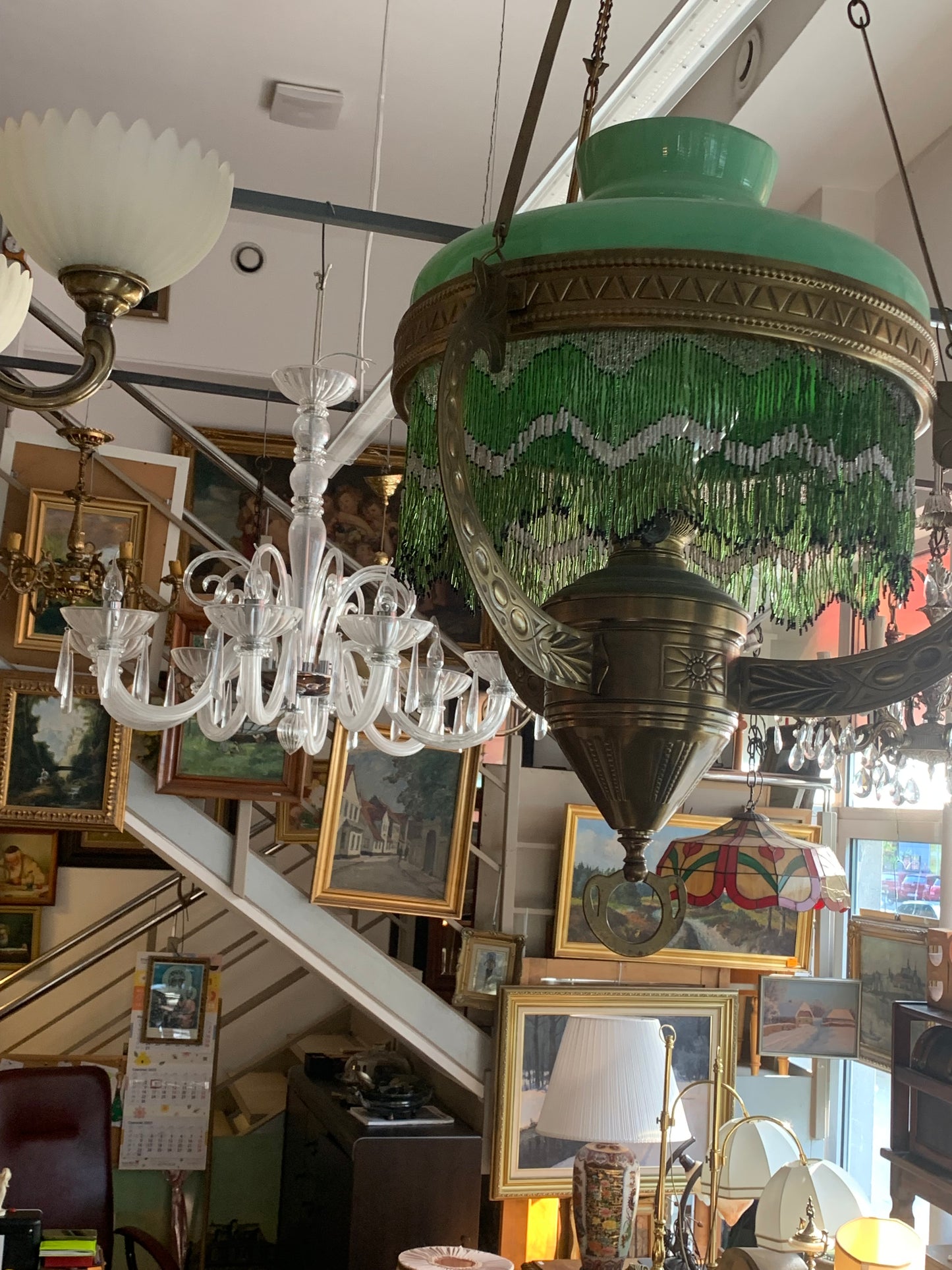 Lampa antyczna, naftowa, XIX wiek