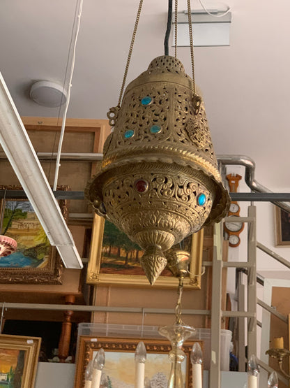 Lampa orientalna z mosiądzu