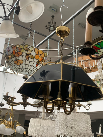 Lampa z czarnym  kloszem marki G. Moscatelli lata 90-e