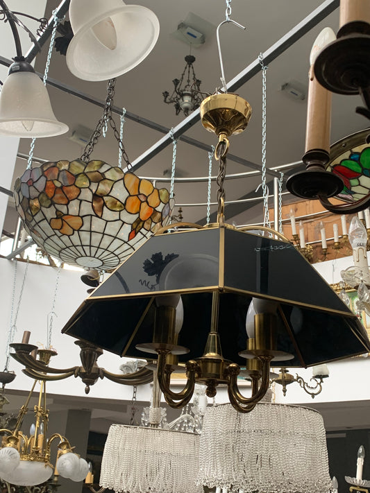 Lampa z czarnym  kloszem marki G. Moscatelli lata 90-e