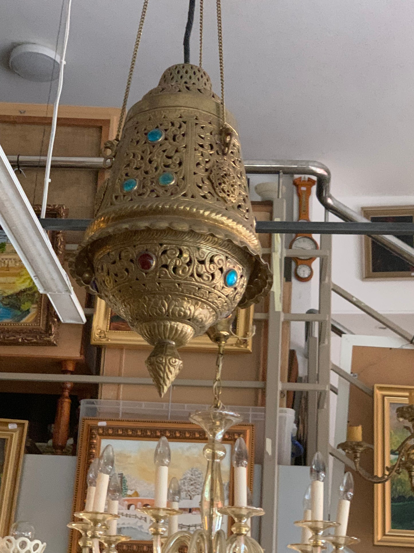 Lampa orientalna z mosiądzu