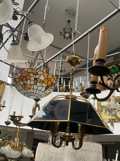 Lampa z czarnym  kloszem marki G. Moscatelli lata 90-e