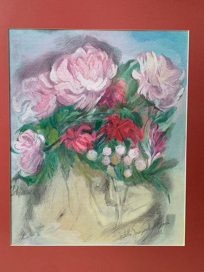 Obraz pastel "Bukiet piwonii" I. Janiszewska-Obarek 1993