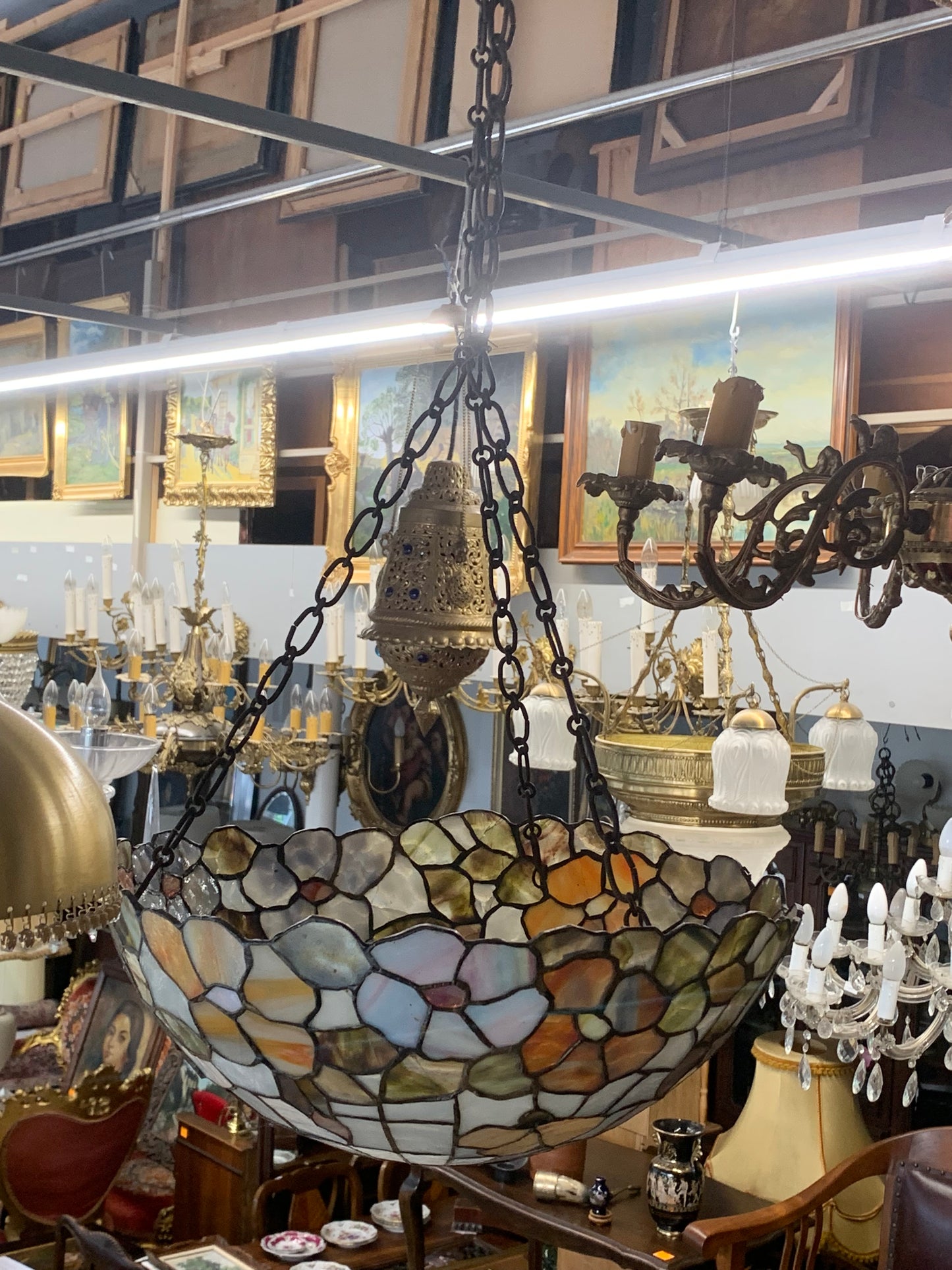 Lampa witrażowa wisząca
