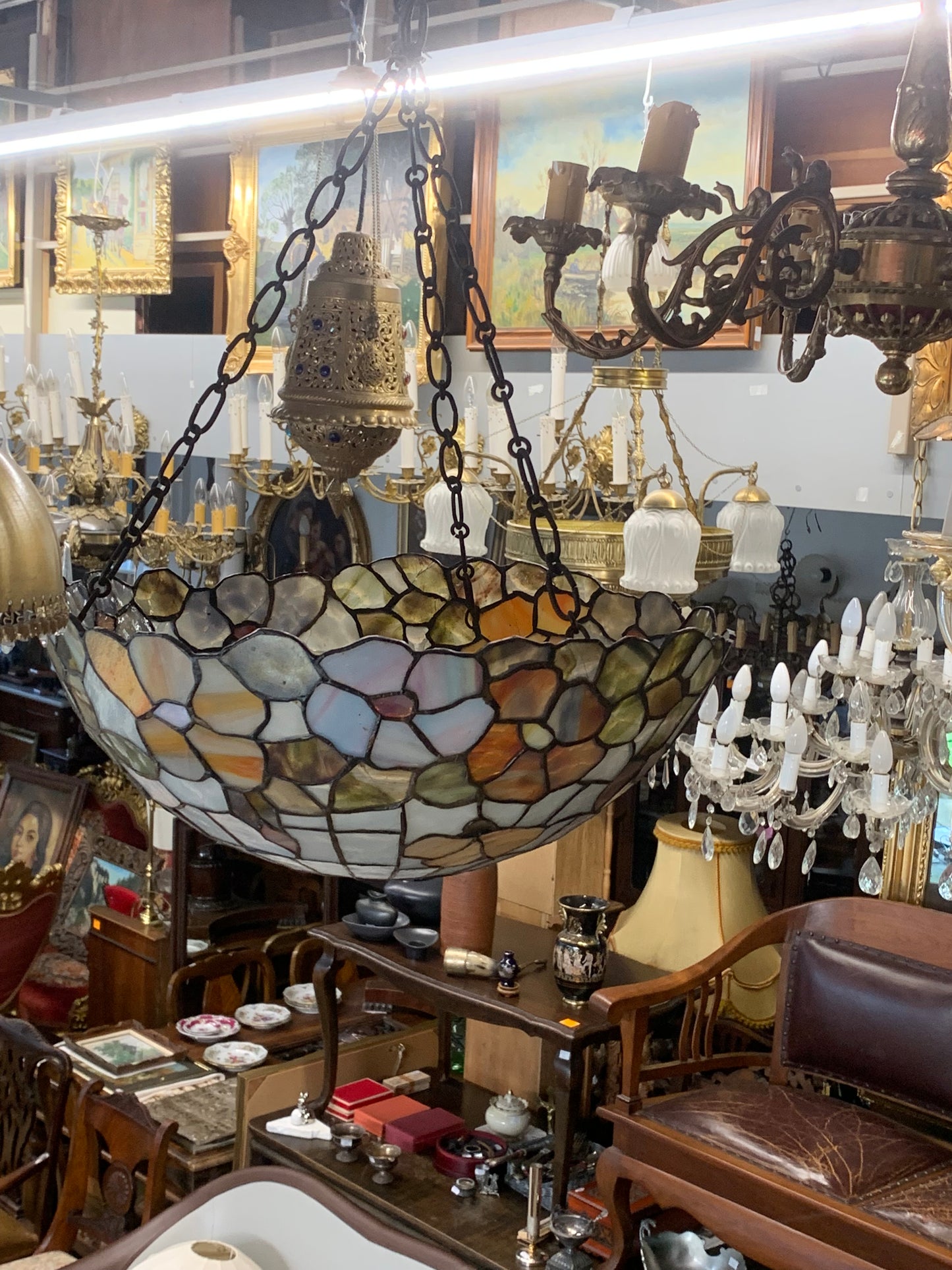Lampa witrażowa wisząca