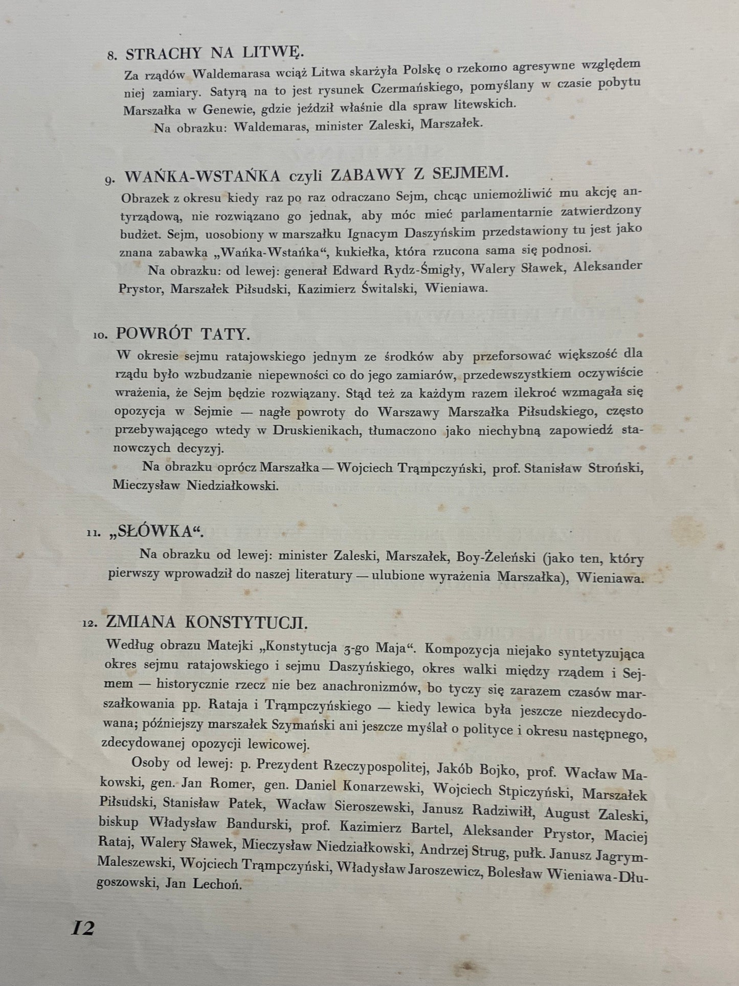 Marszałek Piłsudzki w 13 karykaturach, Z. Czermański, Paryż 1931