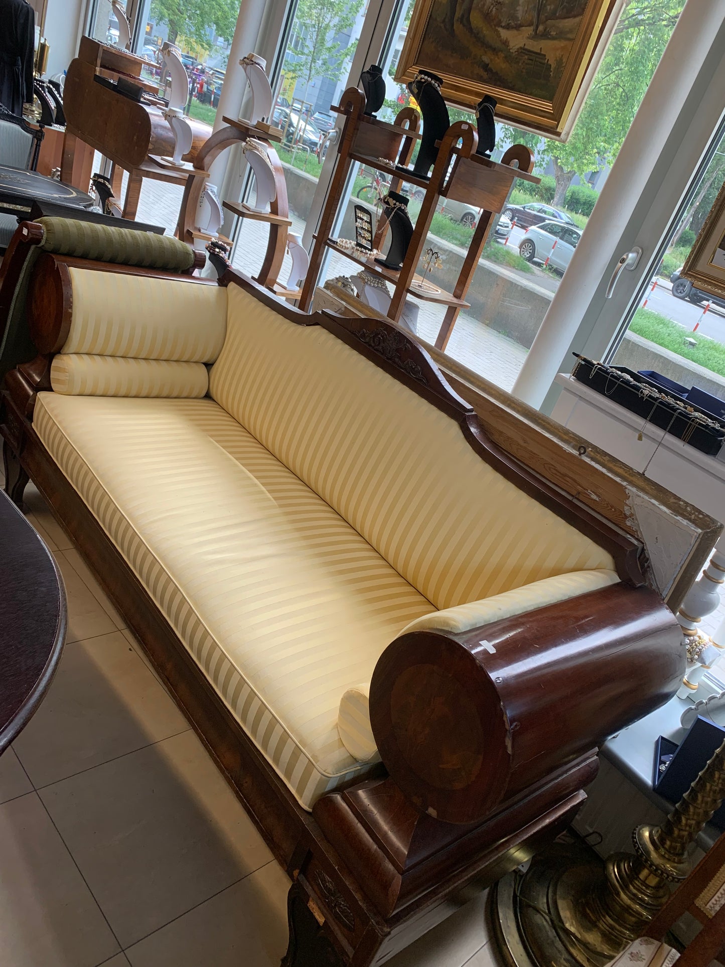 Sofa 3-osobowa Biedermeier, antyk
