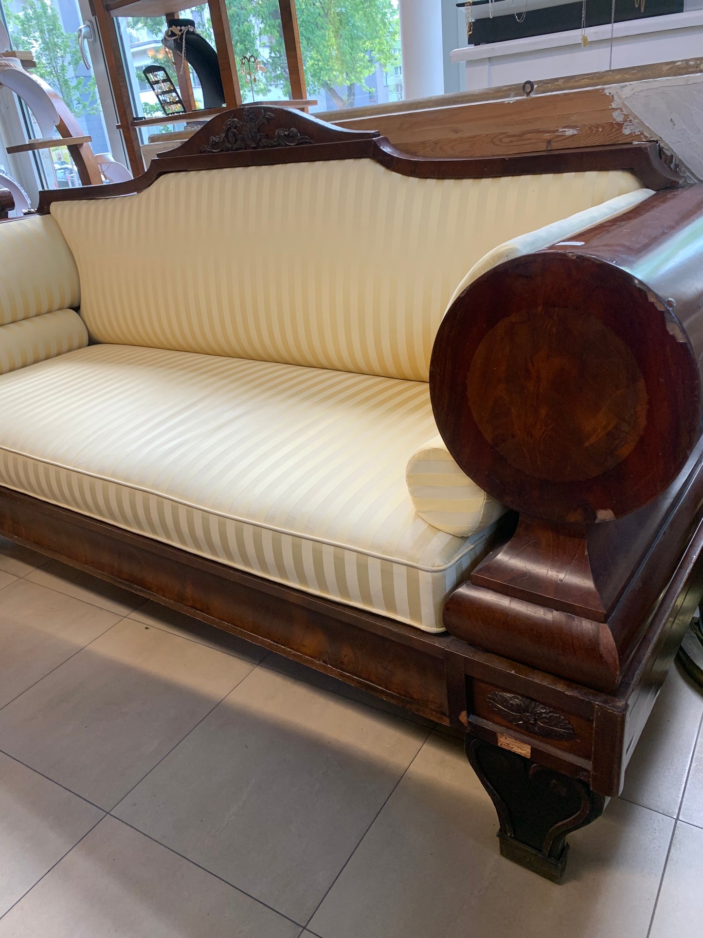 Sofa 3-osobowa Biedermeier, antyk