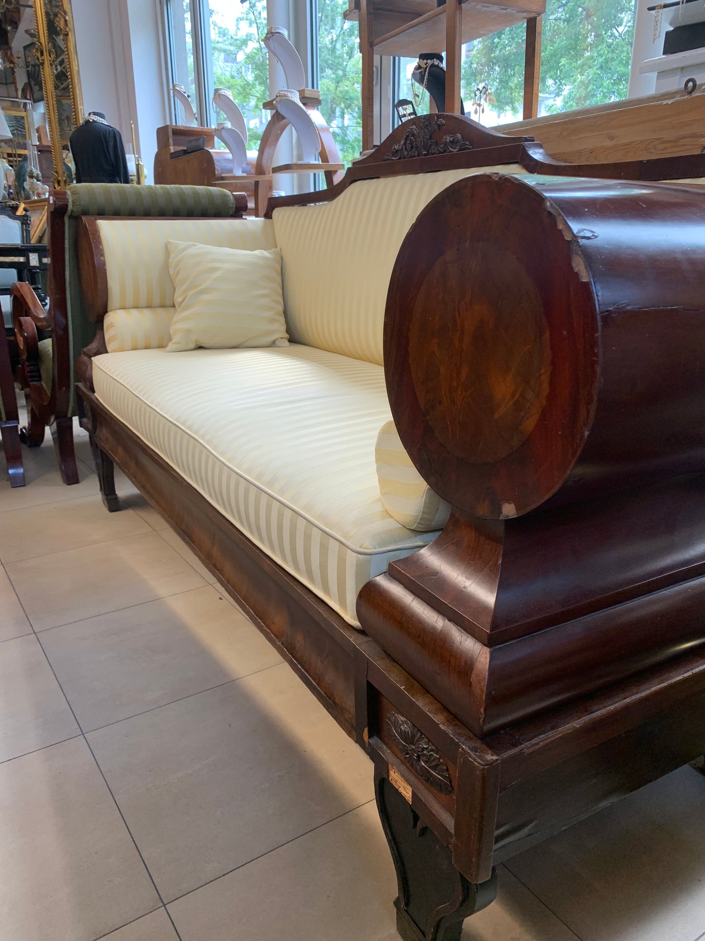 Sofa 3-osobowa Biedermeier, antyk