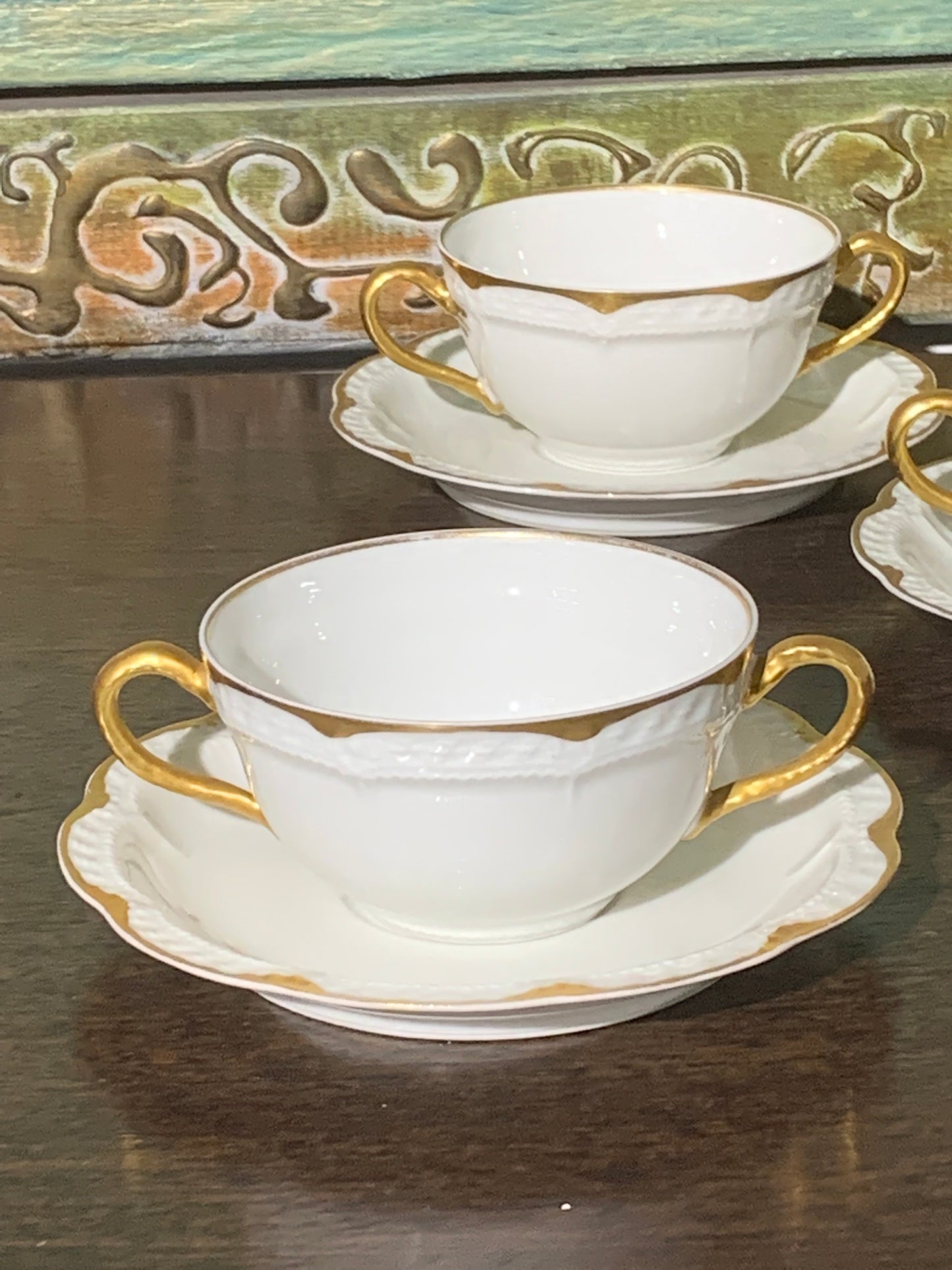 Bulionówki porcelana Lemoges, 9 szt.