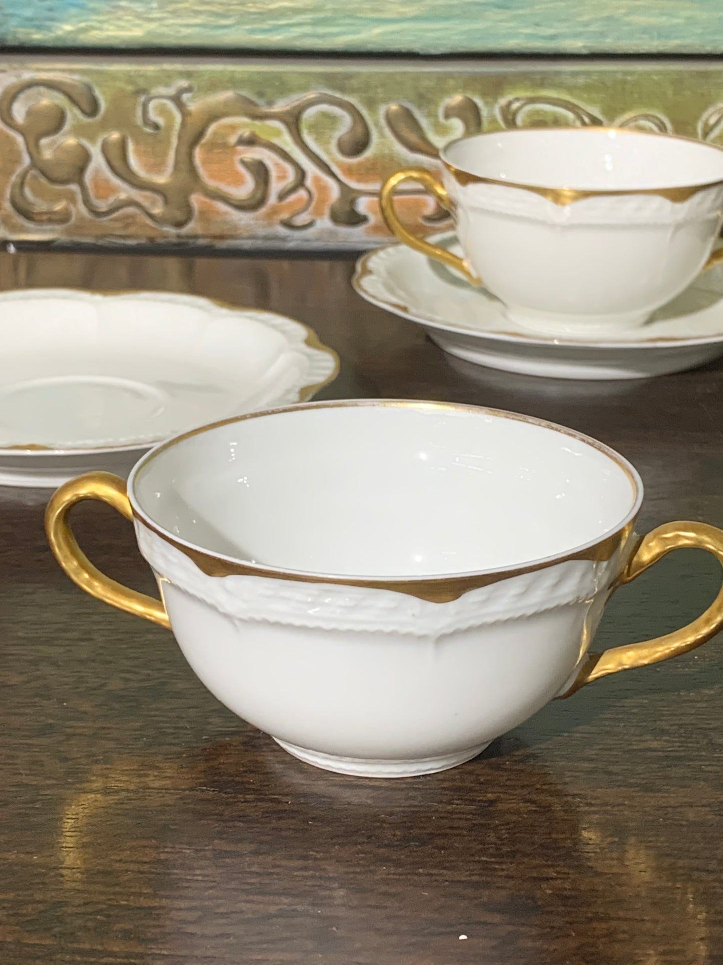 Bulionówki porcelana Lemoges, 9 szt.