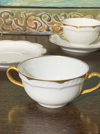 Bulionówki porcelana Lemoges, 9 szt.