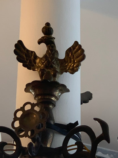 Kinkiet Księstwo Warszawskie mosiądz, 2 świece
