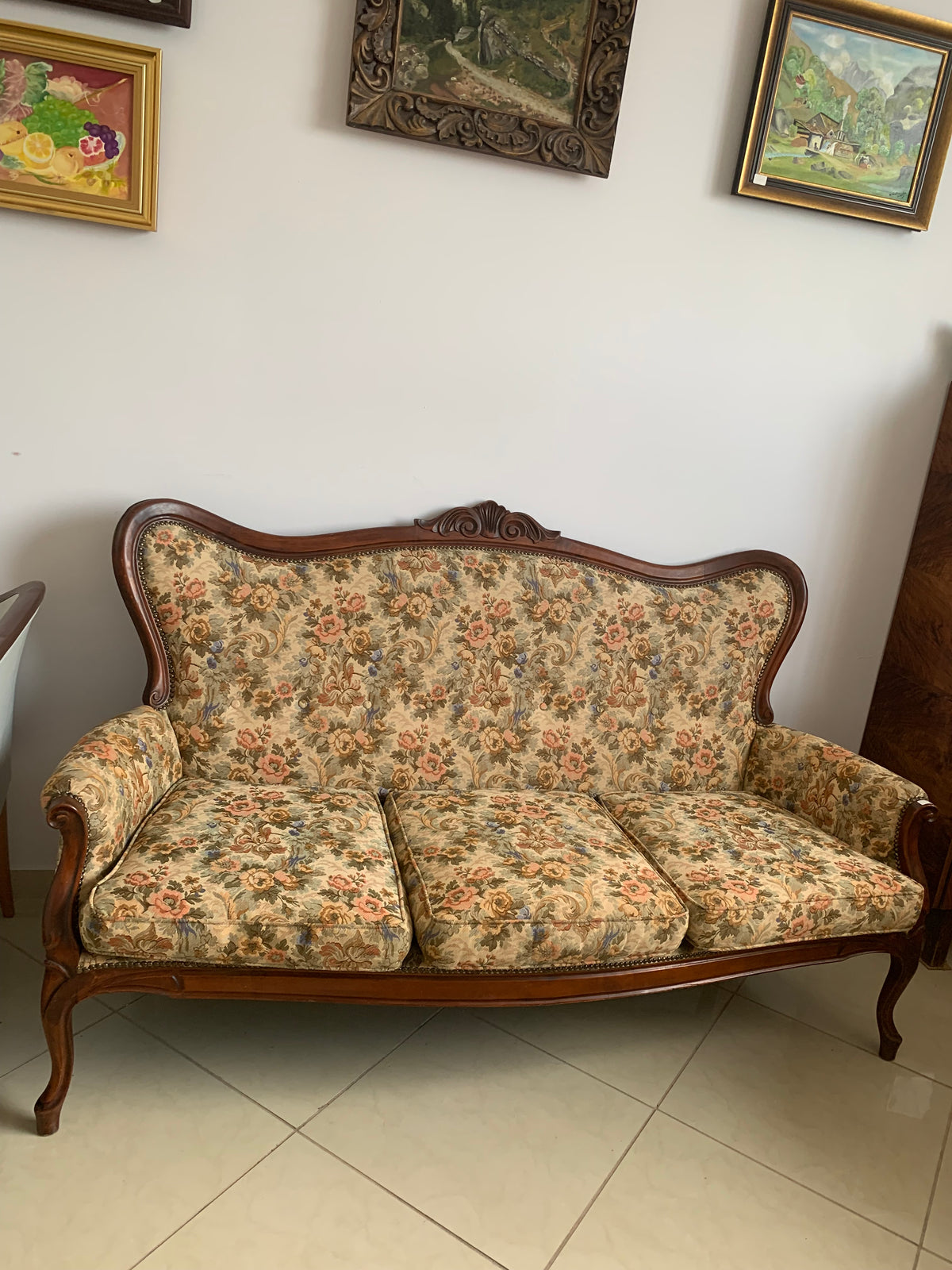 3-Sitzer Sofa Ludwig Philipp, Mahagoni