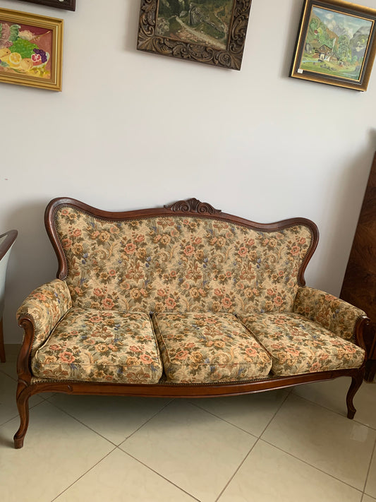 Sofa 3-osobowa Ludwik Filip, mahoniowa