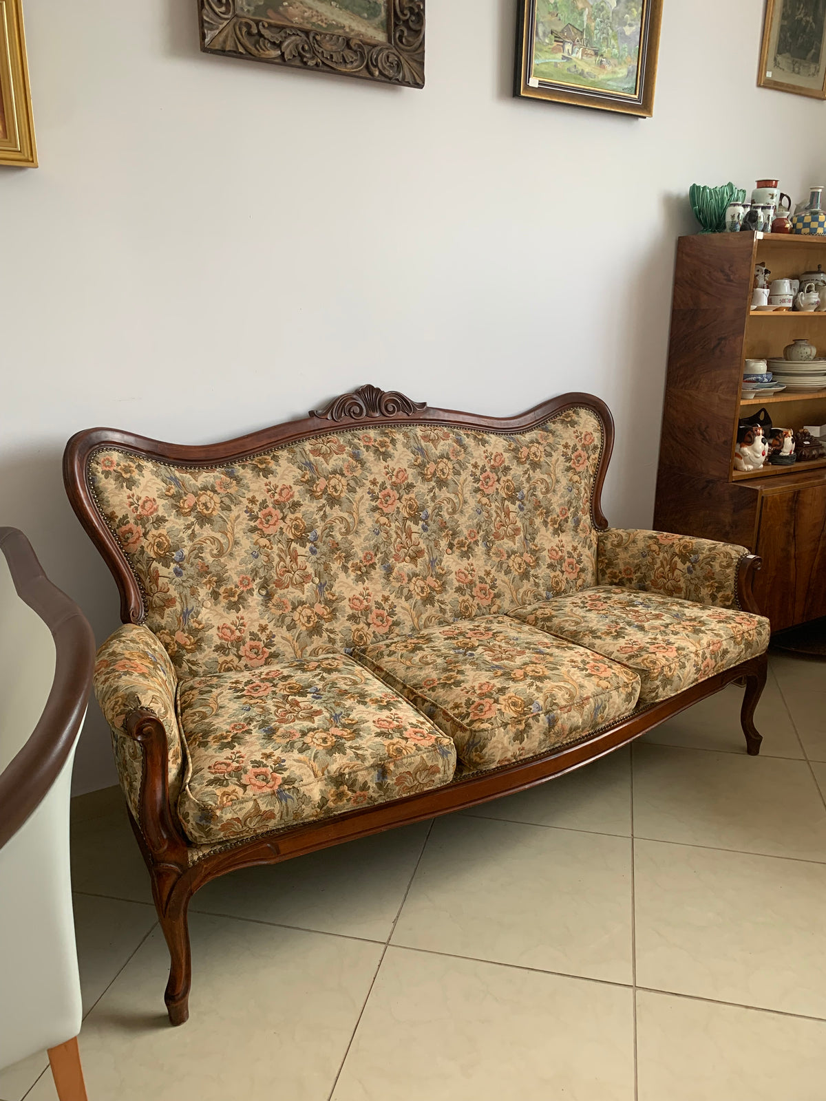 3-Sitzer Sofa Ludwig Philipp, Mahagoni