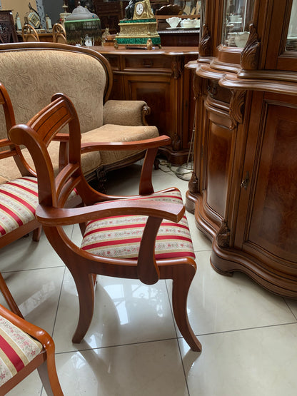 Stół owalny z 6 krzesłami w stylu Biedermeier