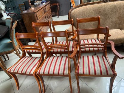 Stół owalny z 6 krzesłami w stylu Biedermeier