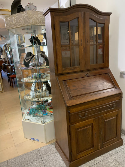 Biurko, sekretarzyk dębowy z nadstawką