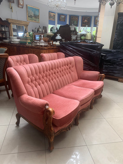 Sofa + 2 fotele, komplet wypoczynkowy, pikowany