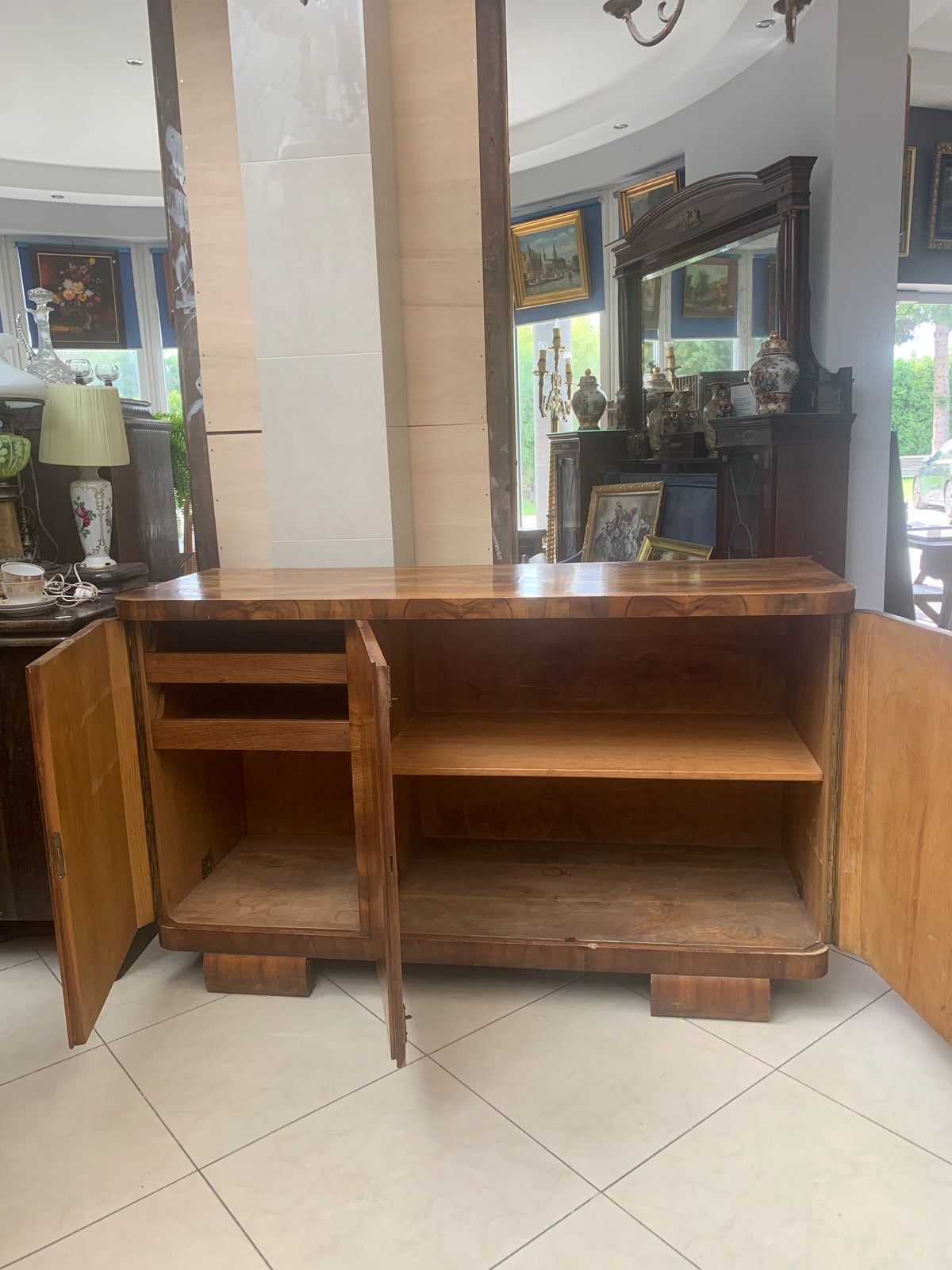 Komoda orzechowa Art Deco lata 50-e