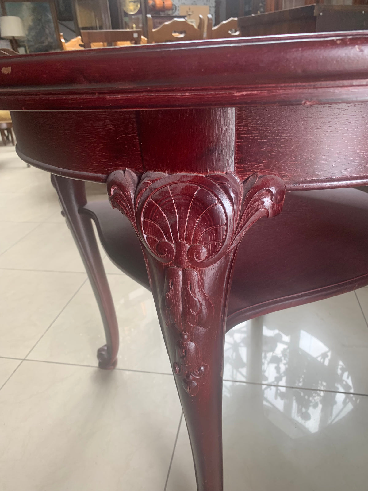 Stół drewniany, okrągły gięte nogi Ludwik śr.  100 cm