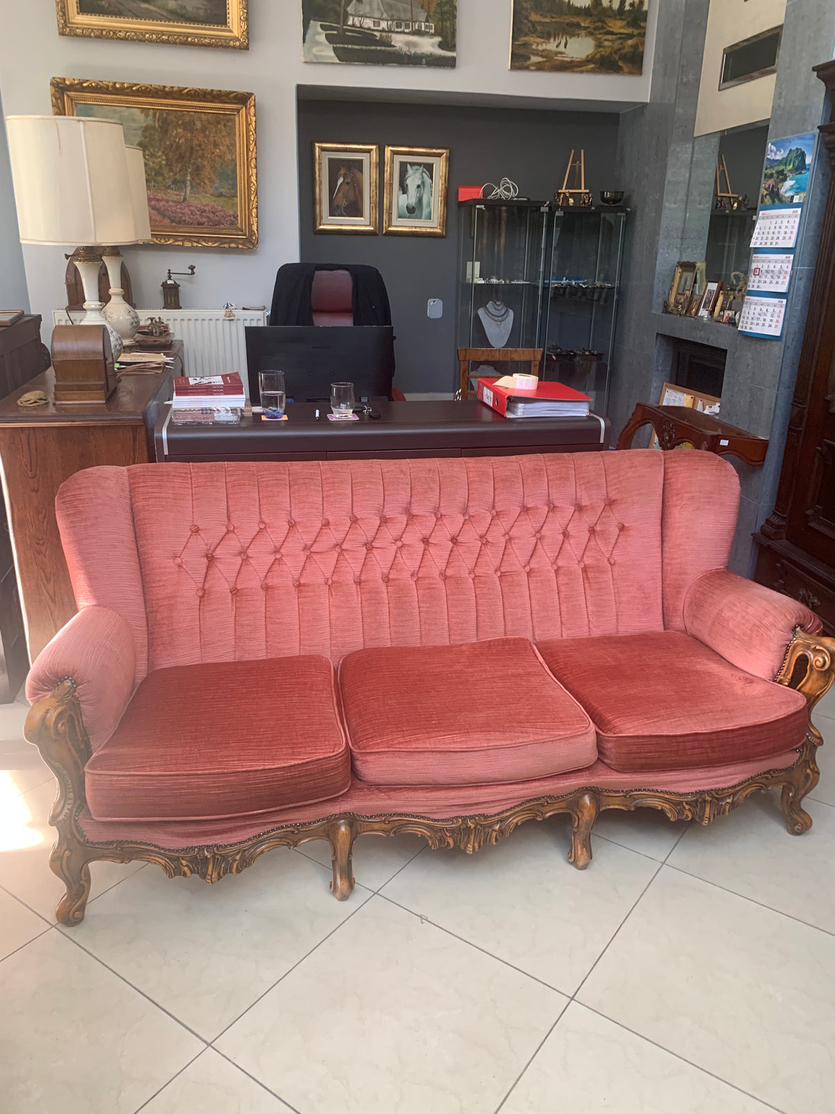 Sofa + 2 fotele, komplet wypoczynkowy, pikowany