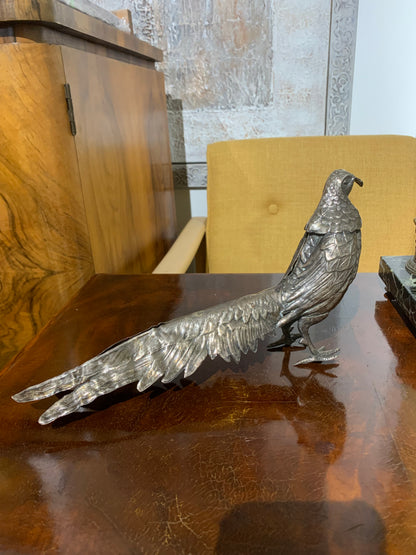 Rzeźba platerowana bażant, długość 32 cm