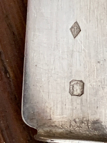 Knives, set for 12 in a case, silver, bone