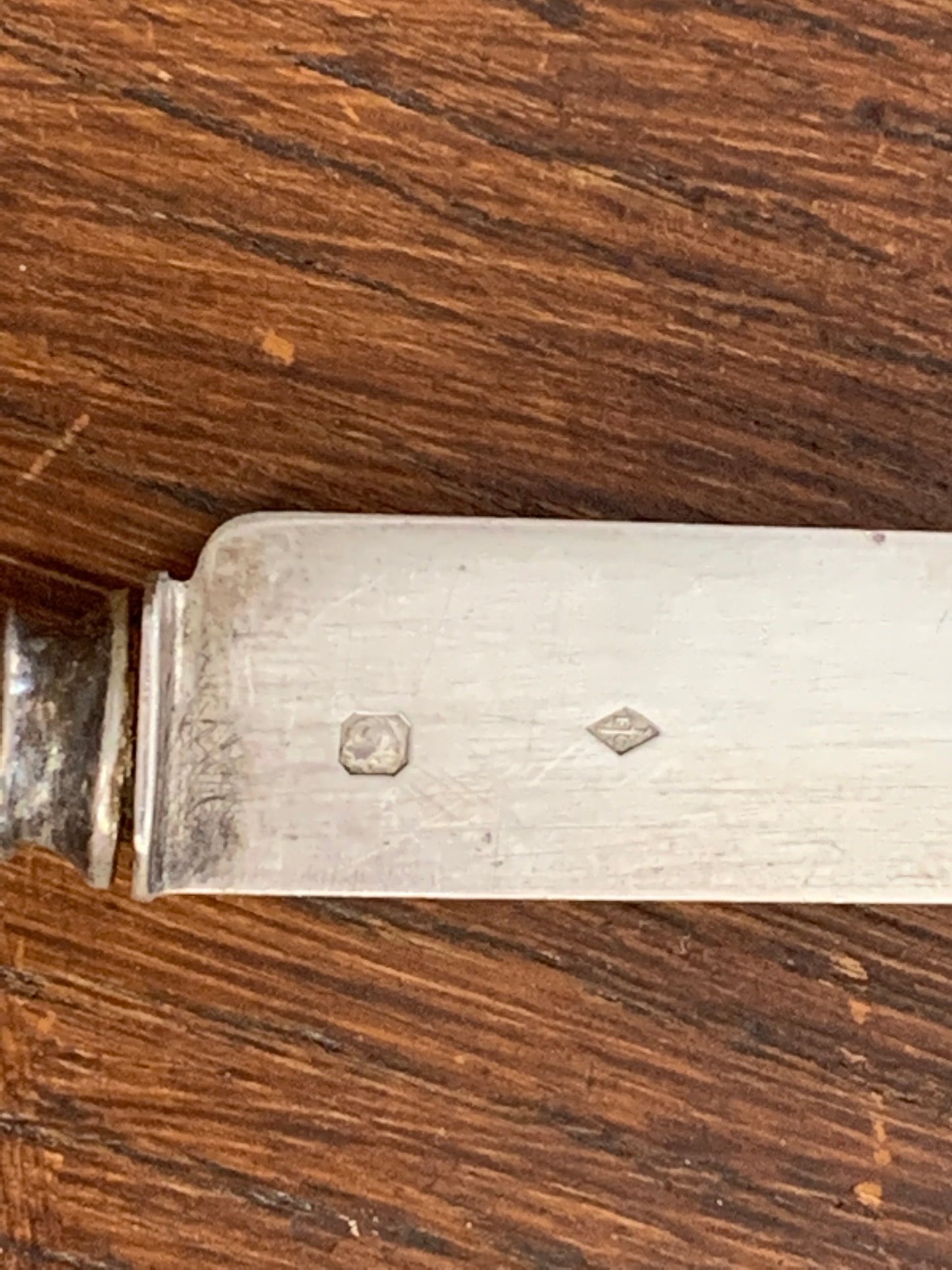 Knives, set for 12 in a case, silver, bone