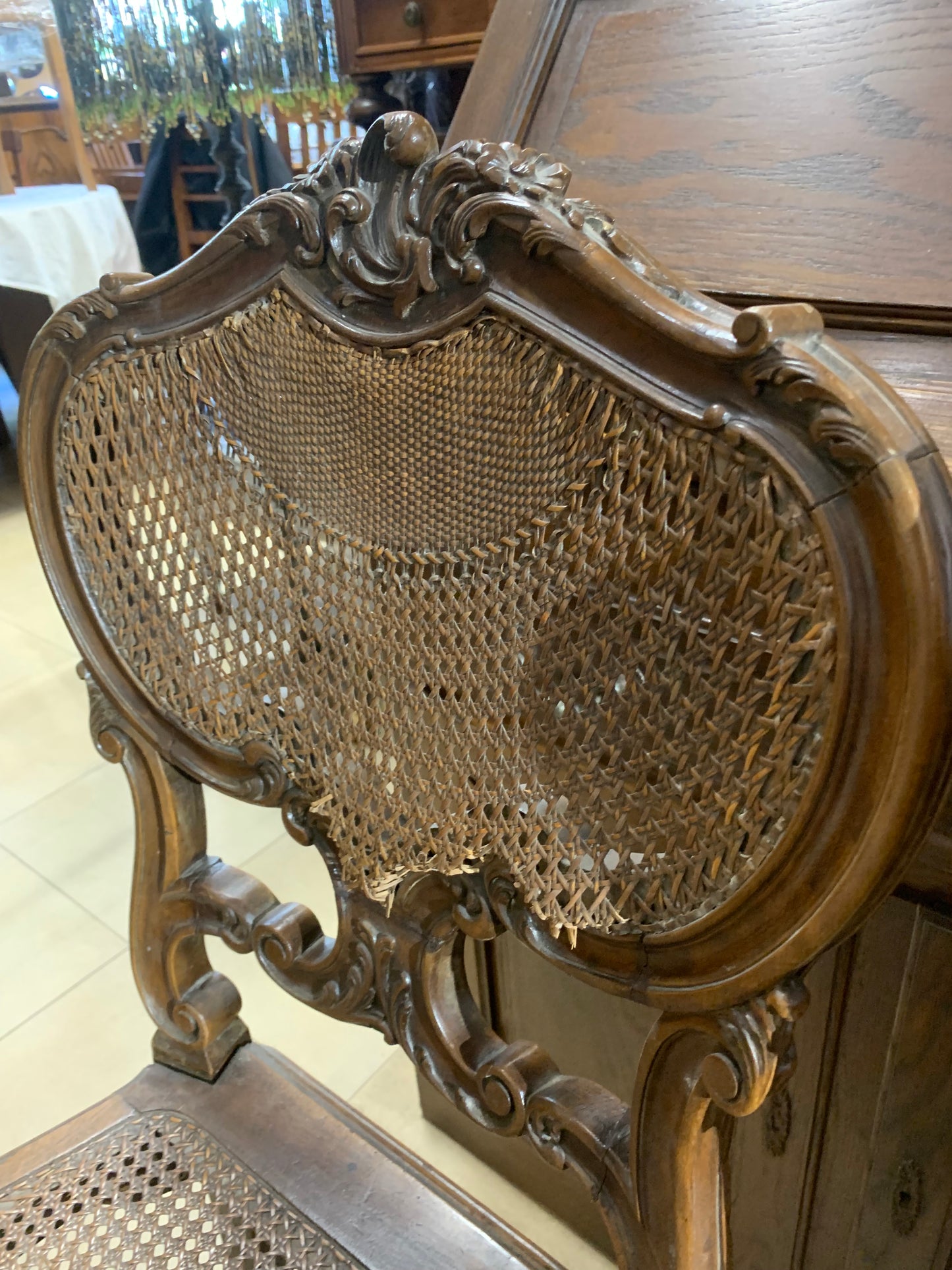 Krzesło zabytkowe Ludwik ratanowe k. XIX w.