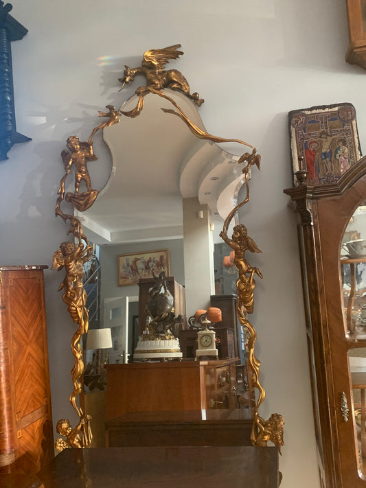 Lustro francuskie, secesyjne (Art Nouveau)  z około 1895–1910