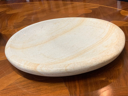 Patera okrągła/owalna z piaskowca, Ukraina, rękodzieło