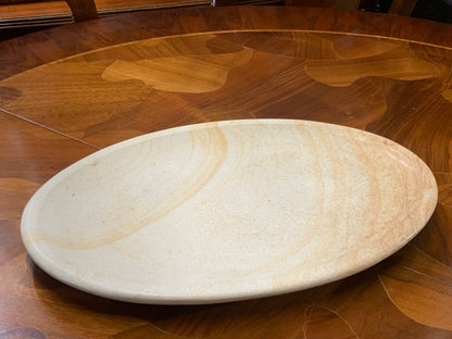 Patera okrągła/owalna z piaskowca, Ukraina, rękodzieło
