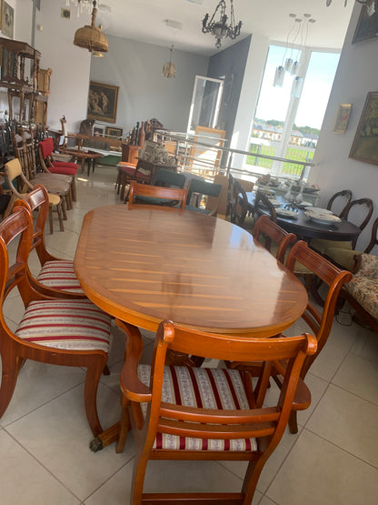 Stół owalny z 6 krzesłami w stylu Biedermeier