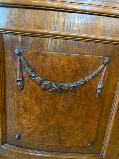 Kredens secesyjny, dębowy z lustrem