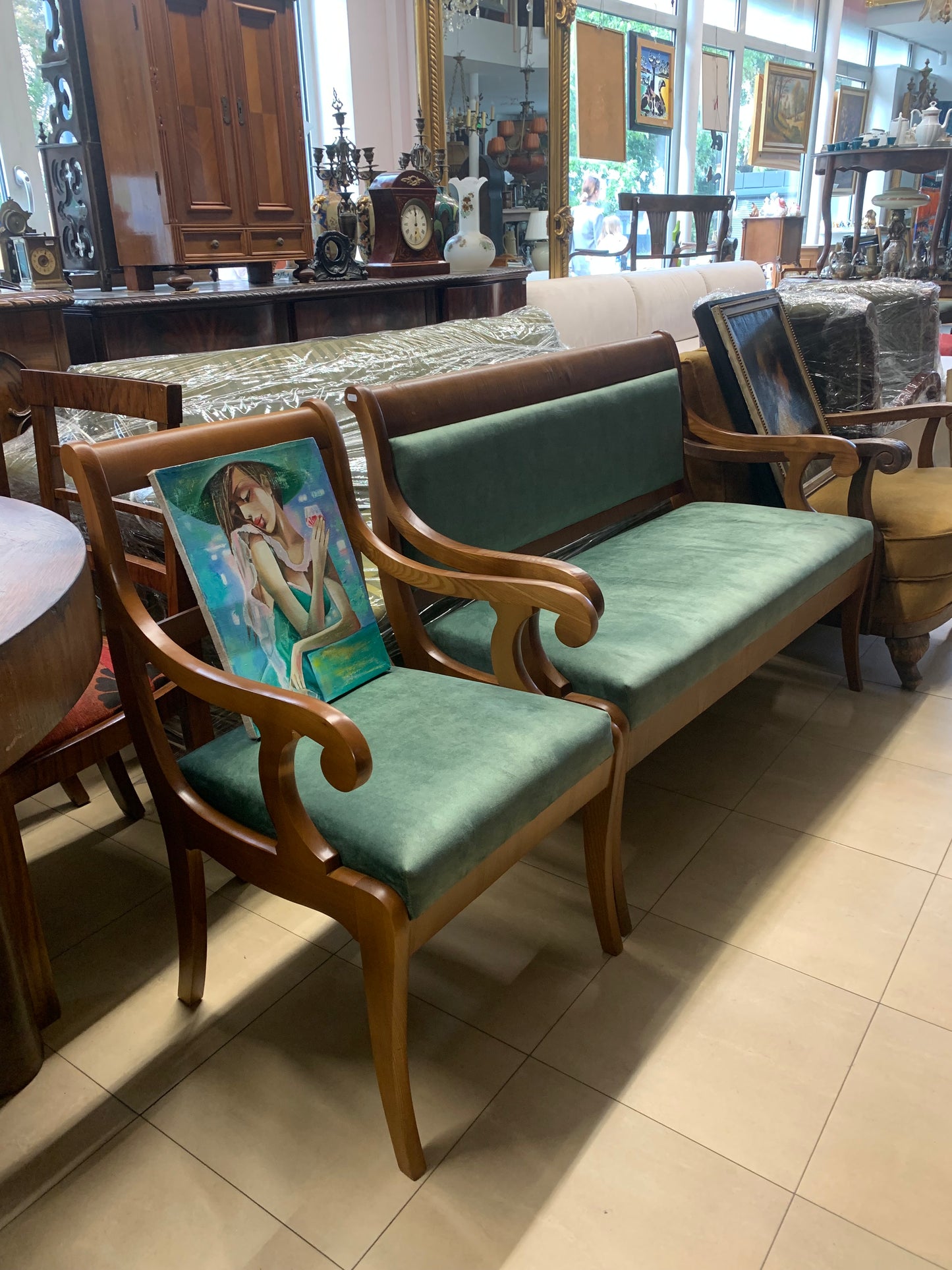 Sofa + fotel w stylu  Biedermajer