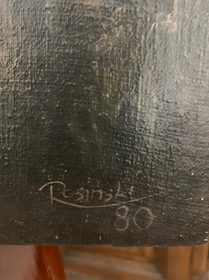 Obraz krajobraz miejski Ryszard Rosiński 1980 r.