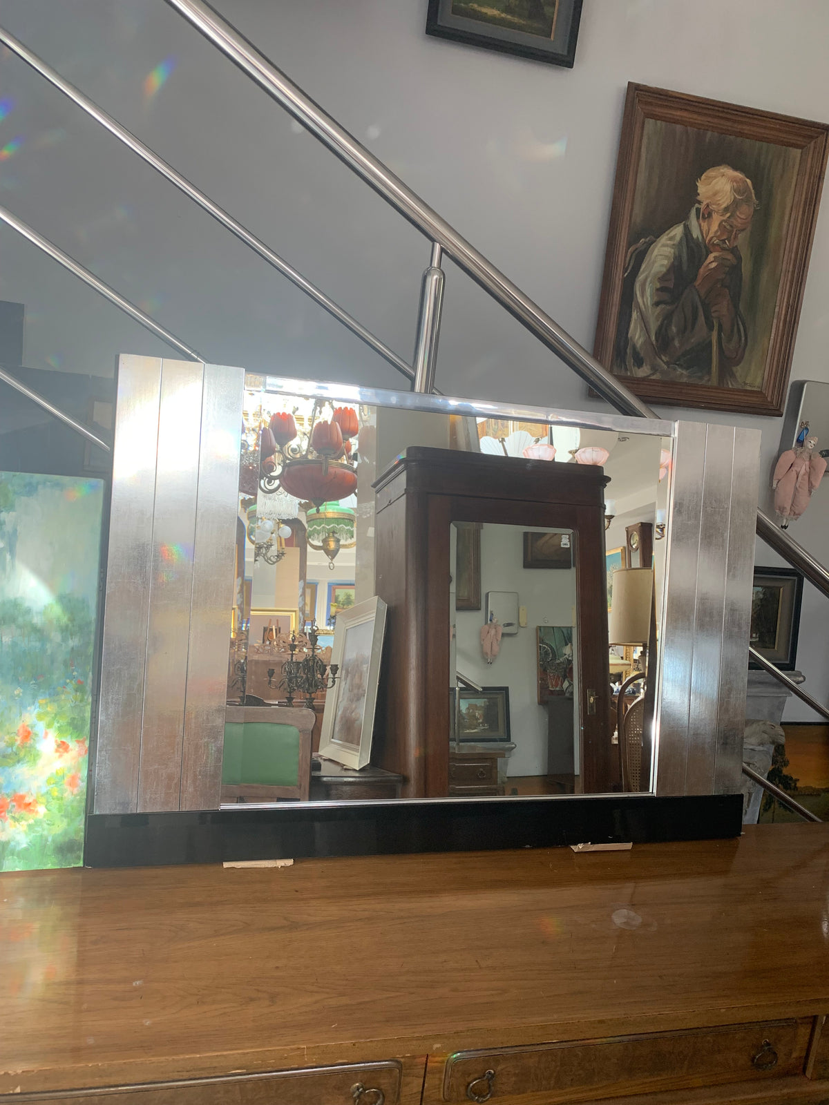 Lustro kryształowe w stylu Art Deco 120 x 80 cm