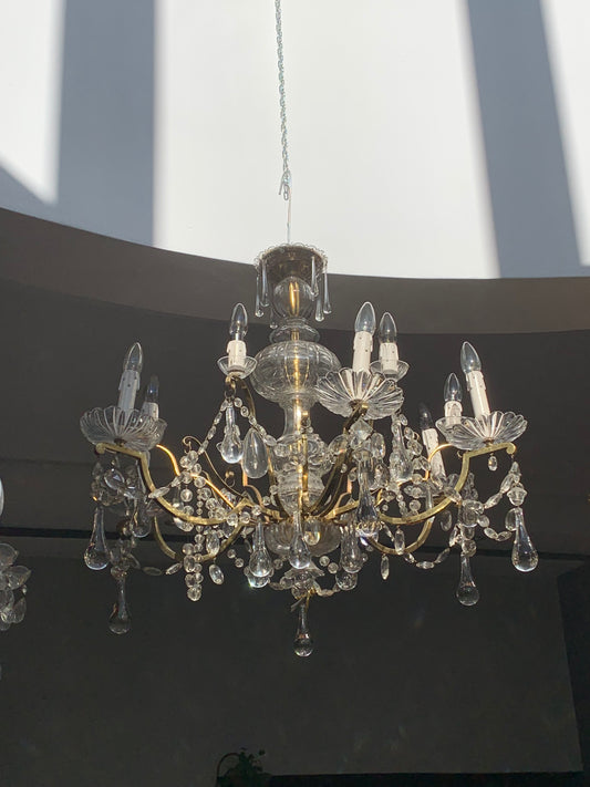 Żyrandol kaskadowy, kryształowy na 12 żarówek