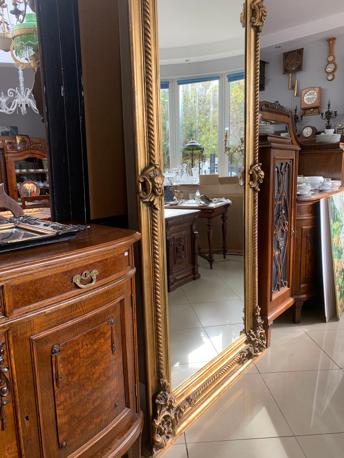 Lustro pałacowe, francuskie z kokardą