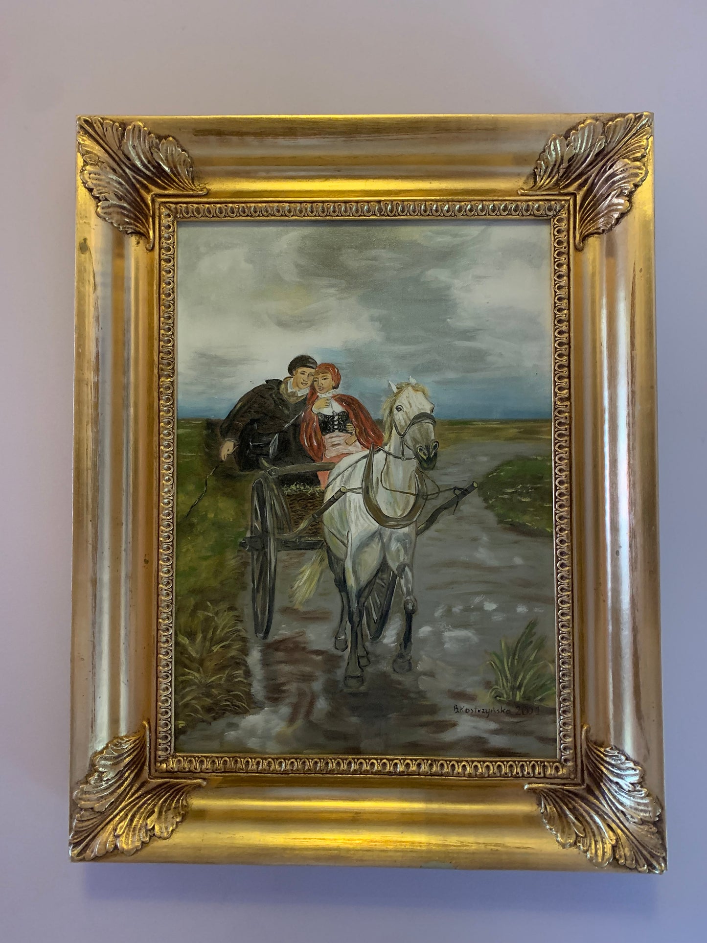 Obraz, olej na płótnie, B. Kostrzyńska